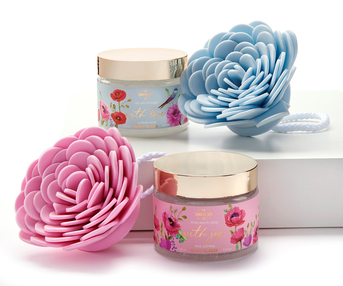 Body Scrub Gift Set box with dimensions 2.8x2.8x2.4 inches