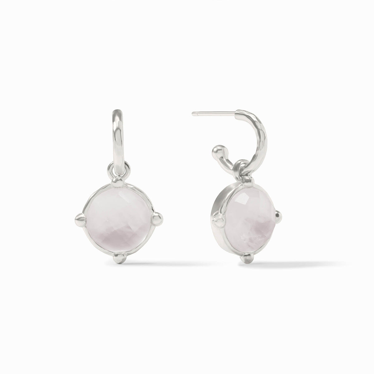 Honeybee Hoop & Charm Earring in gold-tone metal with a small bee charm and pearl accent.
