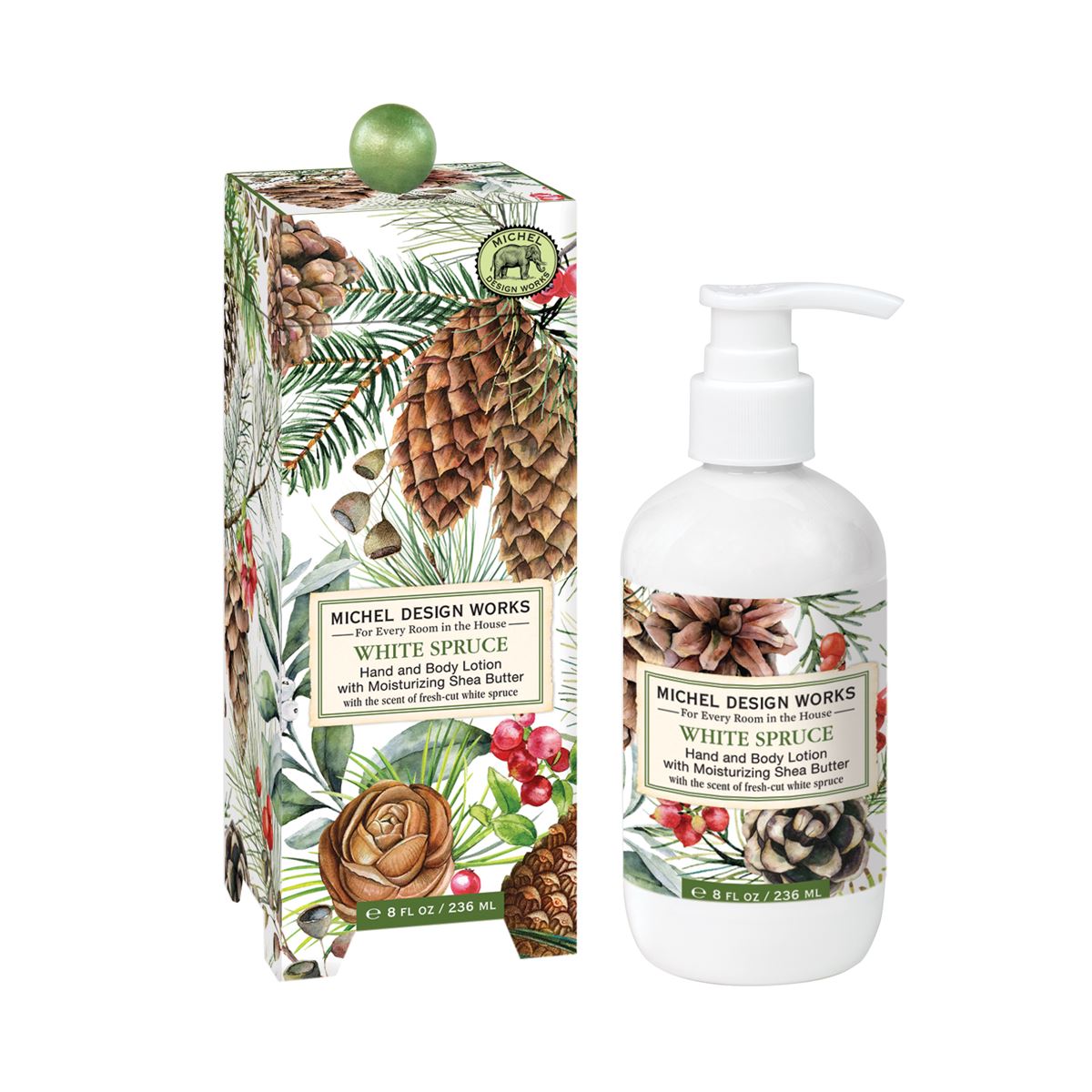 8 fl oz hand lotion bottle with aromatic peony scent