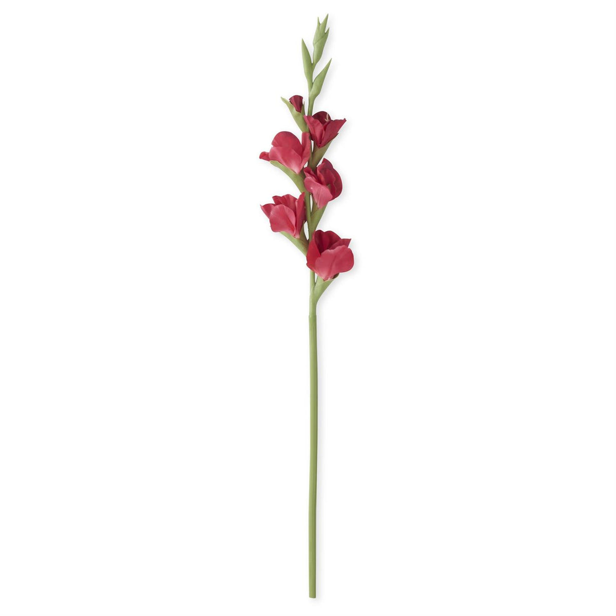 34-inch tall artificial gladiolus flower with realistic fabric petals on a wire stem.