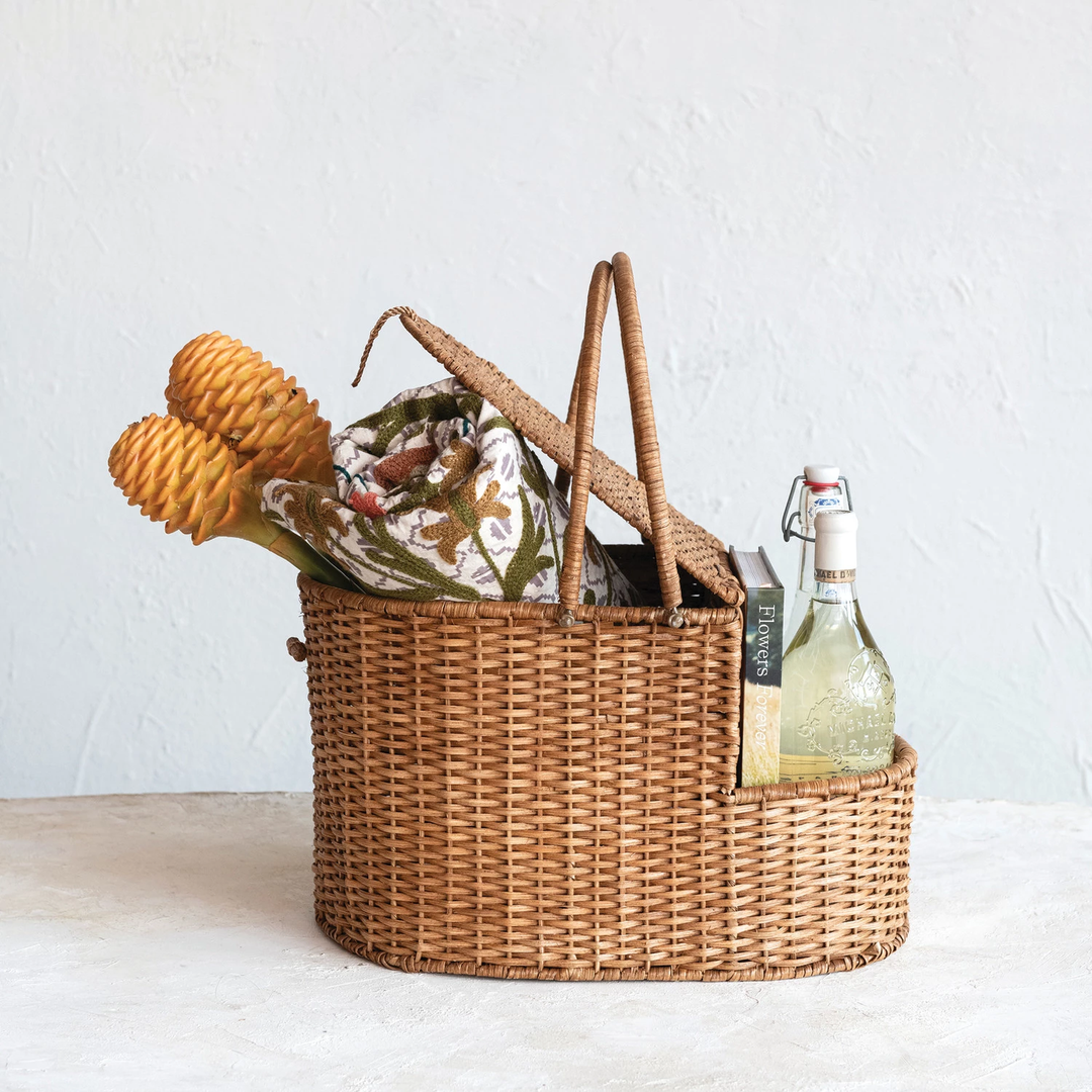 Wicker Picnic Basket with Handles