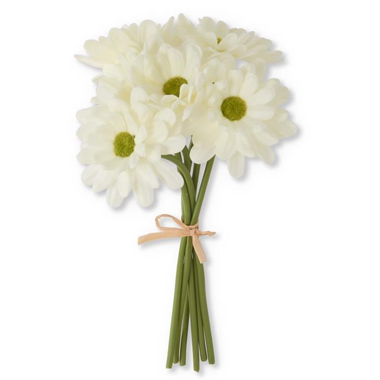 Ten-inch real touch daisy bundle with PU flower heads in a compact arrangement.