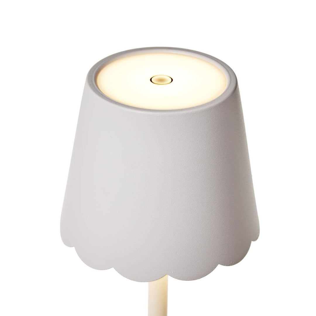 LED Cordless Table Lamp with Scalloped Edge Shade in Gift Box