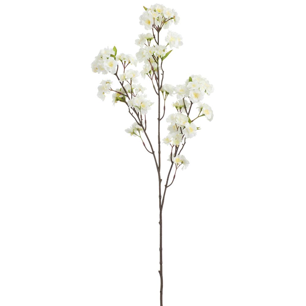 36-inch artificial cherry blossom spray with metal wire frame in pink fabric petals.