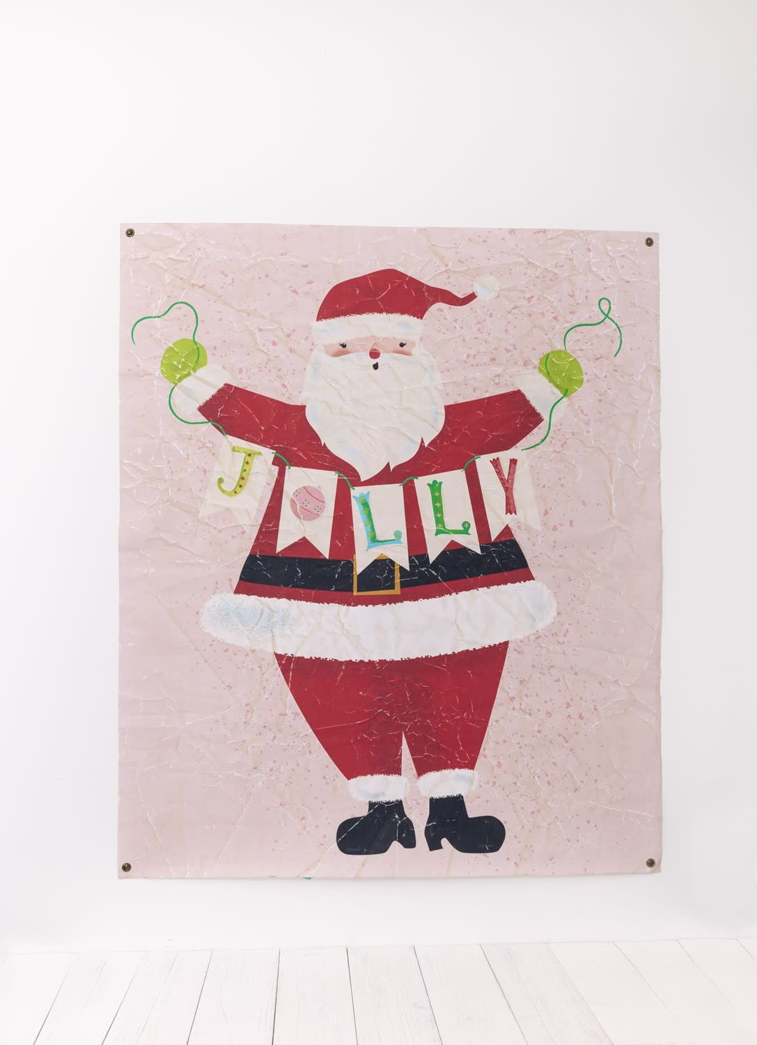 Paper art wall decor featuring a jolly Santa Claus silhouette in red with white trim.