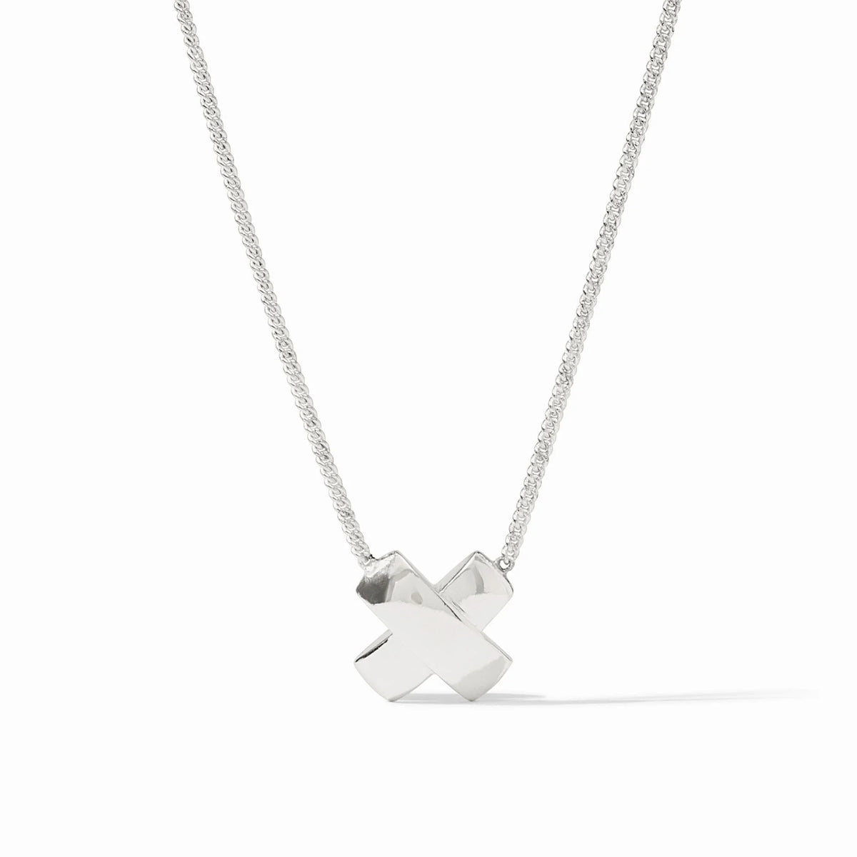 Silver adjustable necklace with a delicate pendant on an 16.5 to 17.5 inch chain.