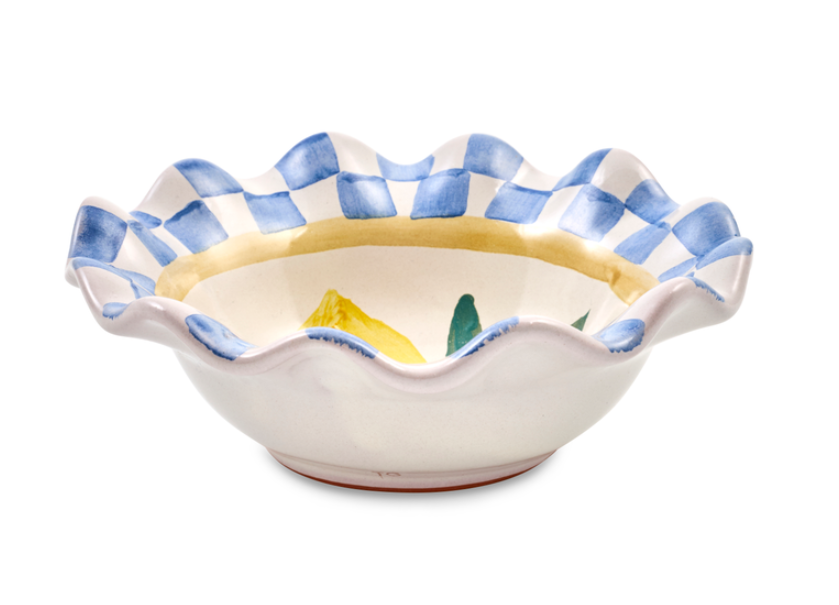 Mackenzie Childs Cheese Gal Fluted Dip Bowl