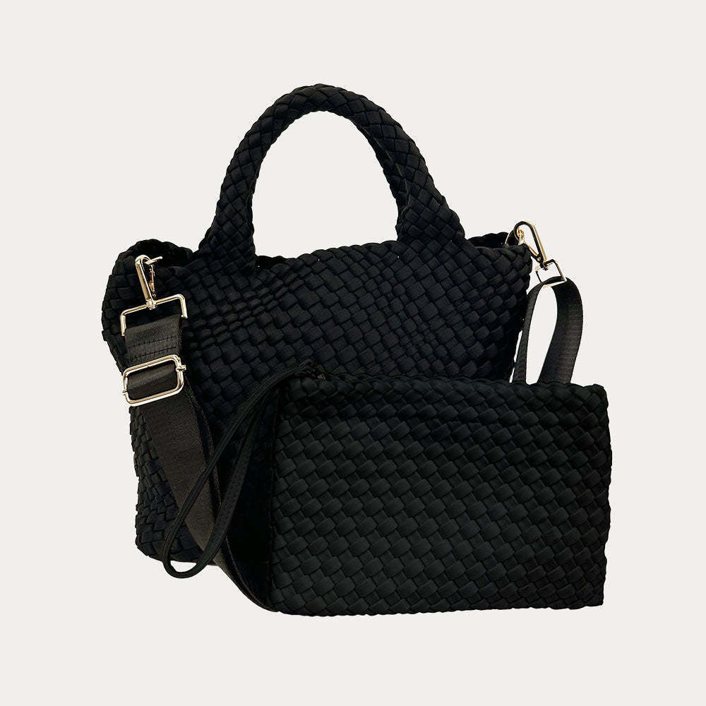 Lily Woven Neoprene Tote With Pouch