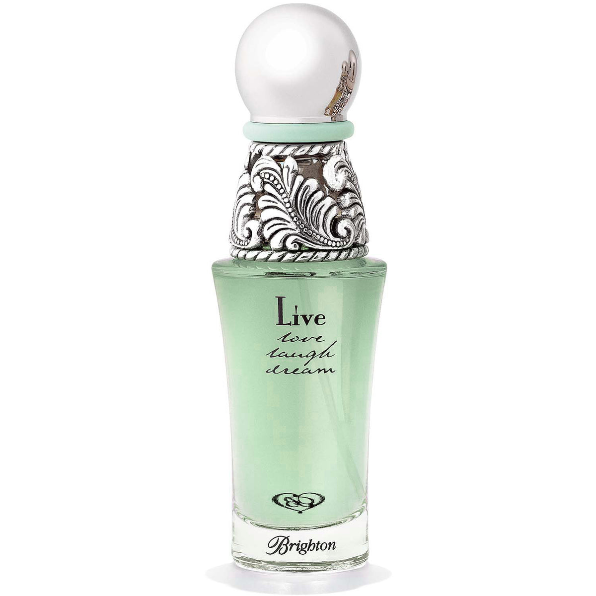 Green Live Eau De Parfum bottle with translucent floral rose label