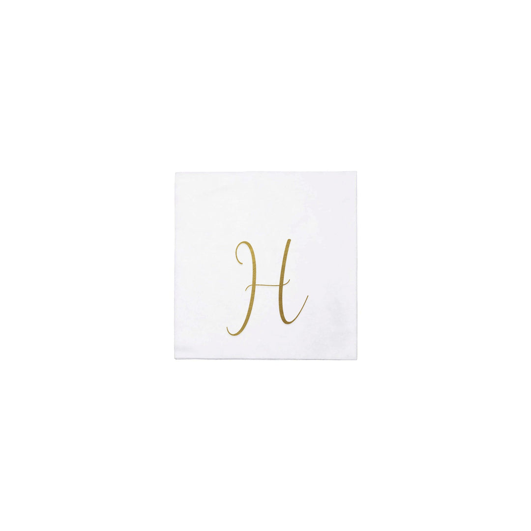 Papersoft Gold Monogram Cockail Napkins