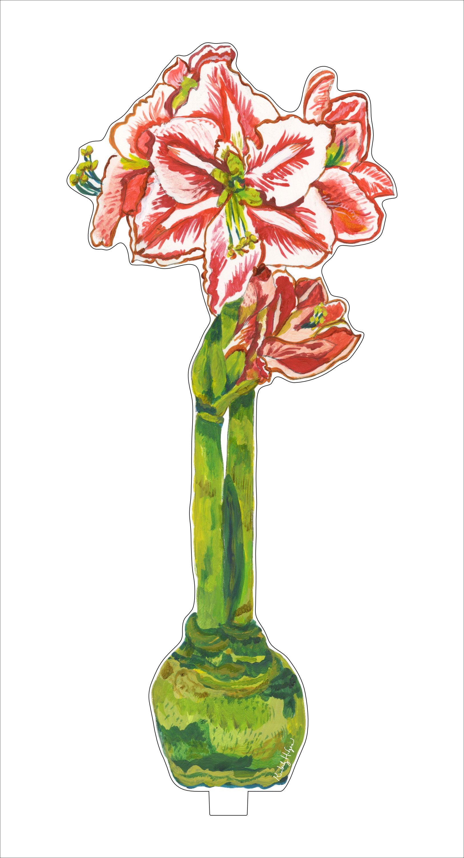 Red acrylic single flower shaped like a star with smooth edges