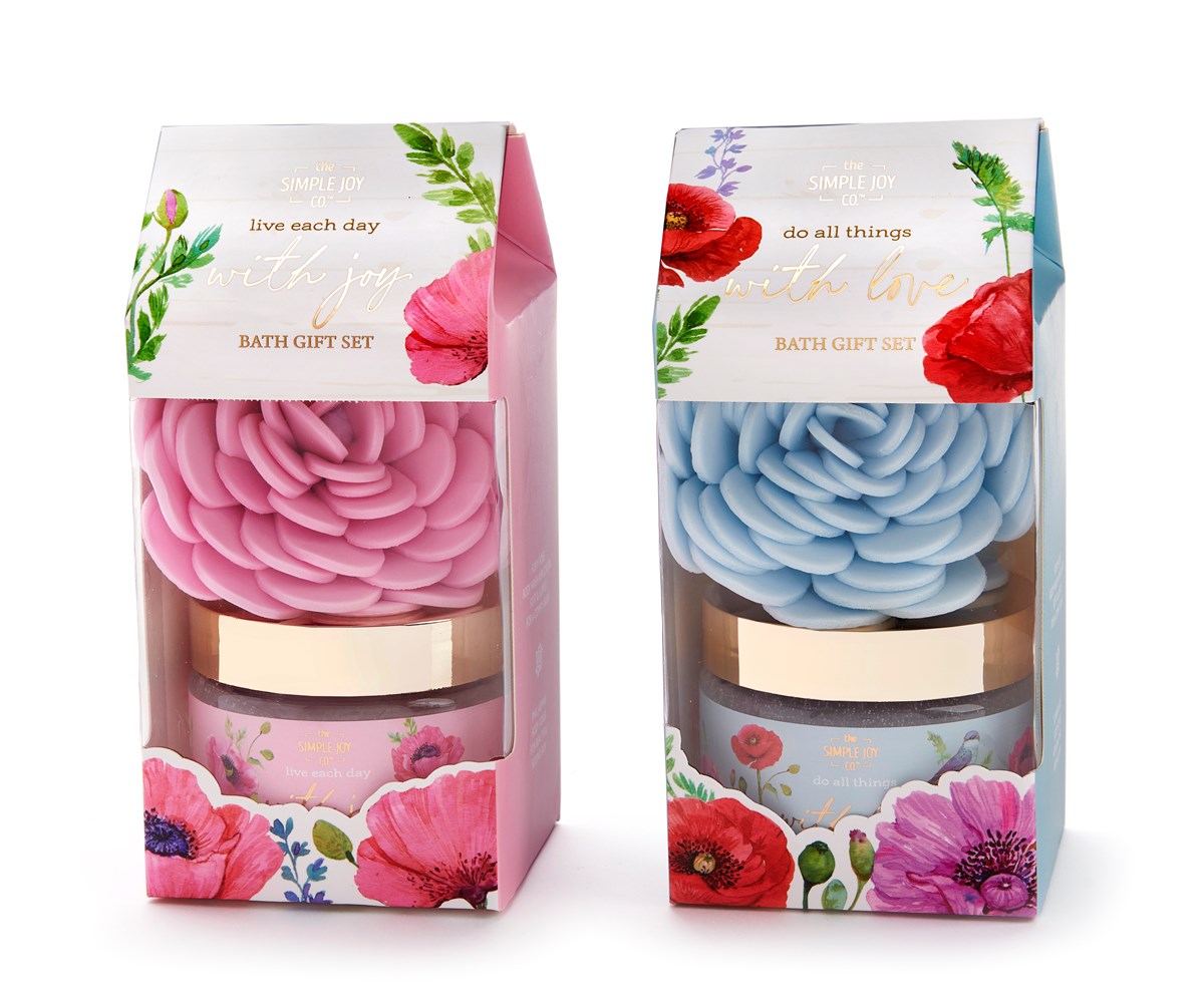 Body Scrub Gift Set box with dimensions 2.8x2.8x2.4 inches