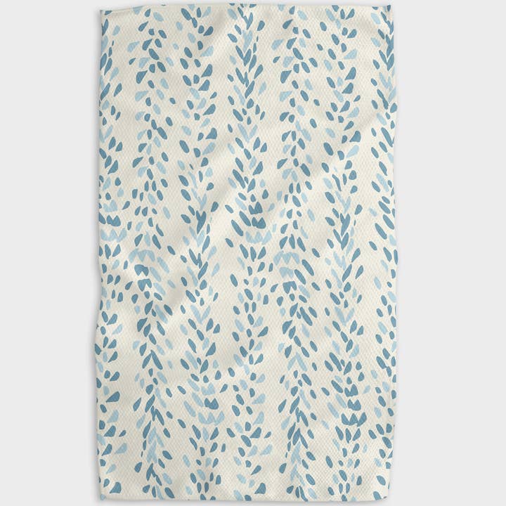 Recycled polyester waffle weave tea towel with single-sided print