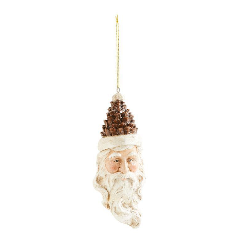 Pinecone Santa Head Ornament - Sold Individually