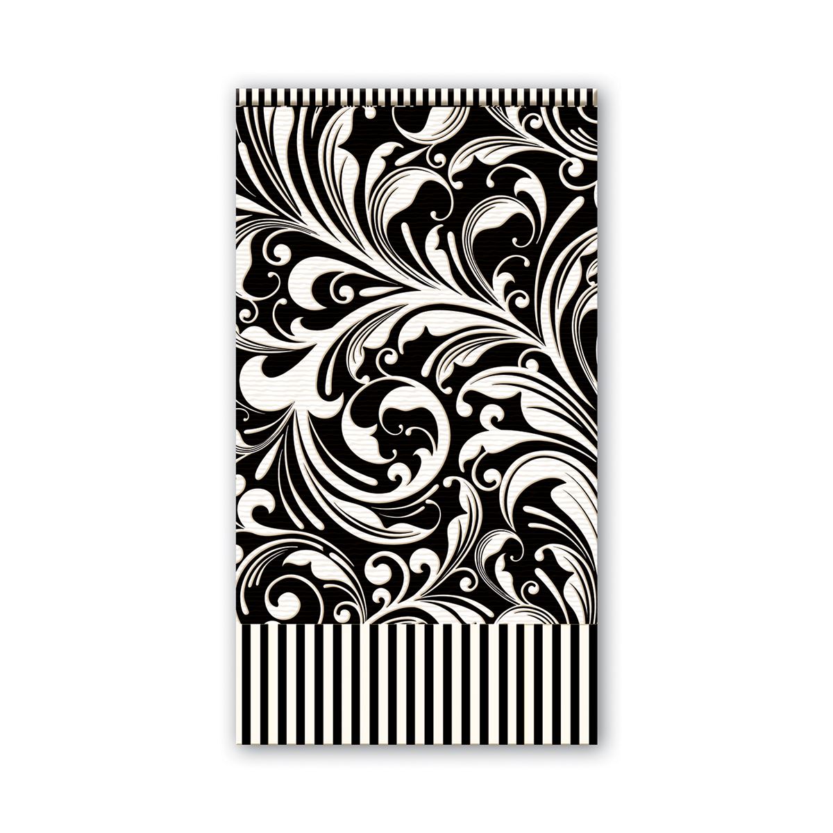 Pack of Hostess napkins in white with a subtle floral pattern.