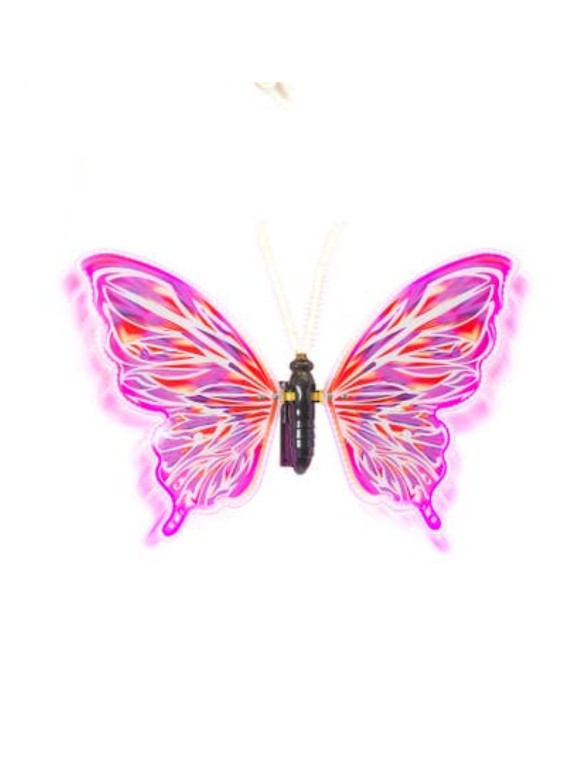 24-inch electric lighted and animated pink butterfly wall mount with glowing wings.