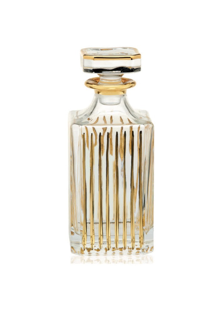 Polished 24KT gold decanter with elegant curved handle