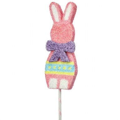 41-inch Styrofoam bunny rabbit on a stick with glitter finish