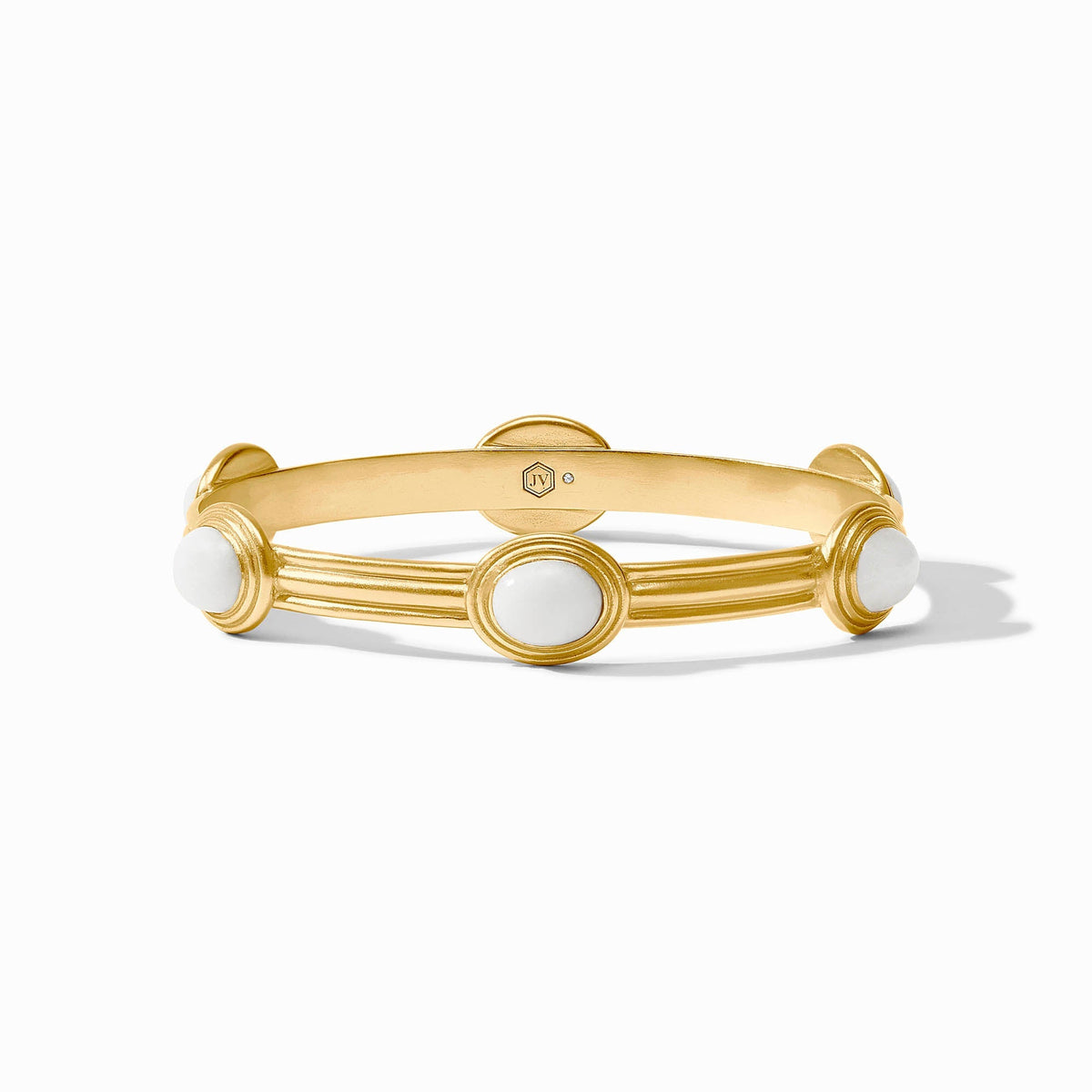 Portofino Stone bangle in jade green stone with a smooth round silhouette.
