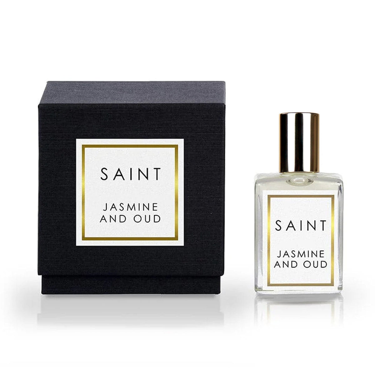A compact 15 mL roll-on perfume bottle with a clear glass body revealing amber liquid and a silver cap.