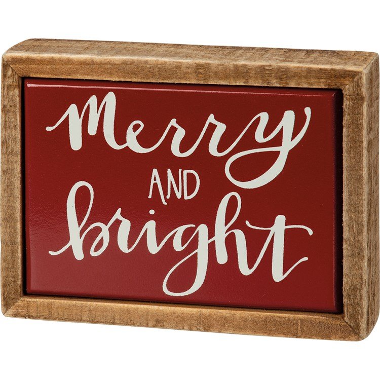 Wooden box sign mini with hand-lettered Believe sentiment in tile-like finish.