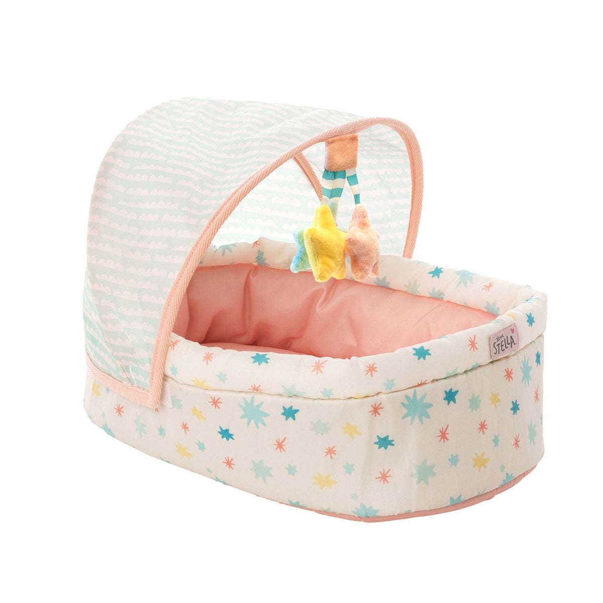 Soft Love Stella crib in cream with pastel floral print.