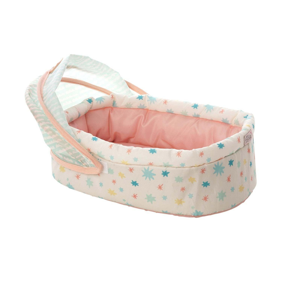 Soft Love Stella crib in light blue with white polka dots.