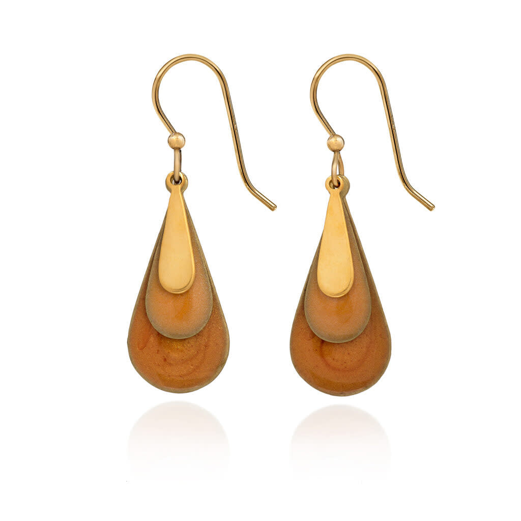 Lovely Layered Tears earrings featuring semi-precious stones, glass beads, and crystal accents on nickel-free brass.