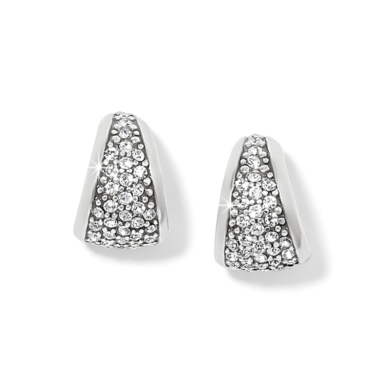 Meridian Small Silver Hoop Earrings with pavé crystals and post backs.