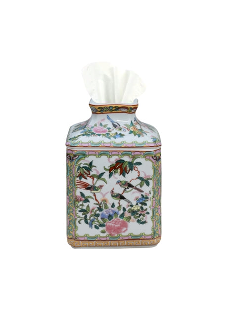 White porcelain square tissue box with clean lines