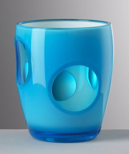 Clear acrylic fisheye tumbler with a wide circular opening.