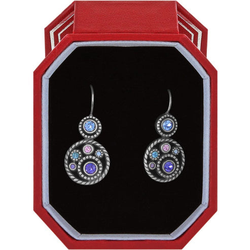 Halo French Wire Earrings with Gift Box -Tanzanite