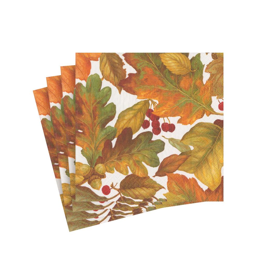 Packaged cocktail napkins with triple-ply construction printed in Germany.