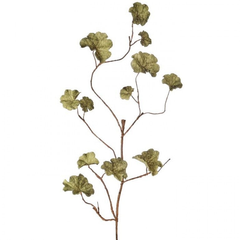 42-inch artificial autumn geranium leaf vine in green plastic with realistic fall foliage pattern.