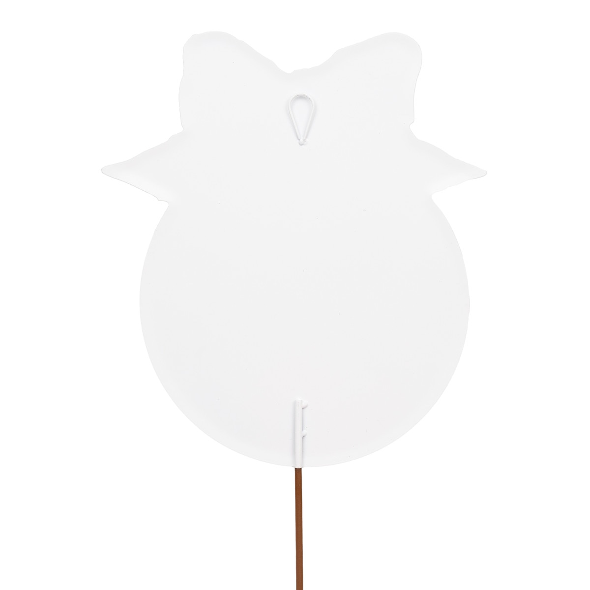 Beck's Winter Wonderland ball ornament stake in red with white snowflake pattern on a green stem.
