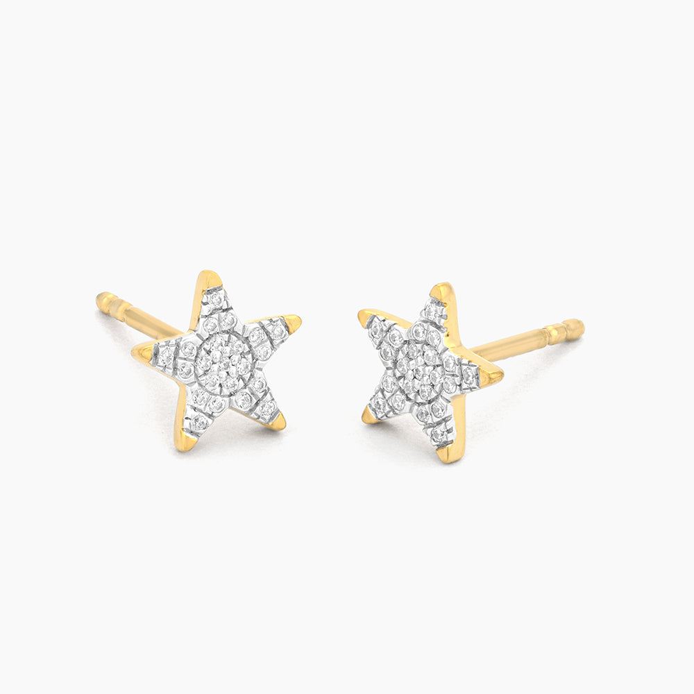 Waterproof stainless steel stud earrings with post back closure in gold-plated finish.