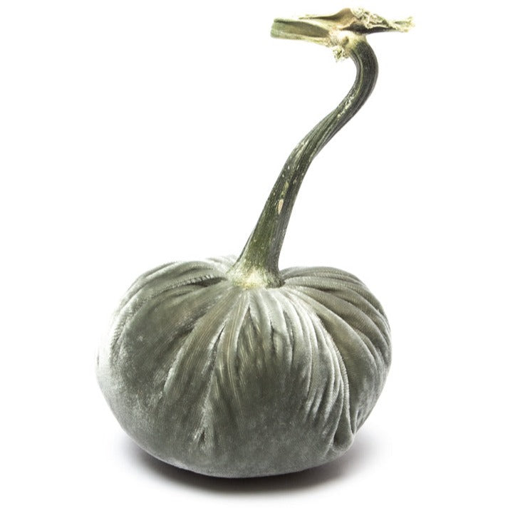 Handmade hot pink velvet pumpkin with a natural stem