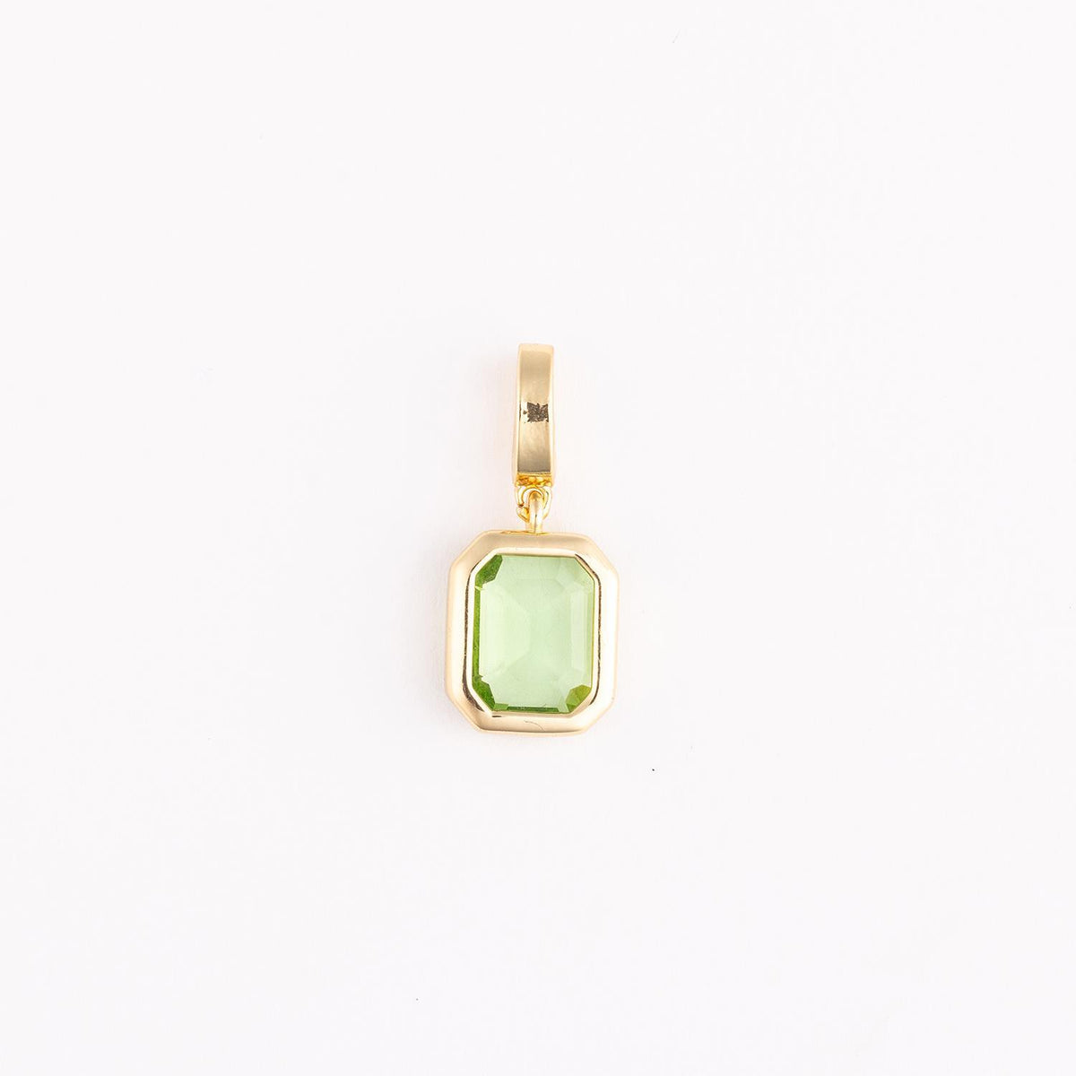 Gold-plated birthstone charm with a 12mm cubic zirconia stone and clasp.