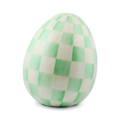 Handmade resin decorative egg sculpture in a large size with an organic oval silhouette.