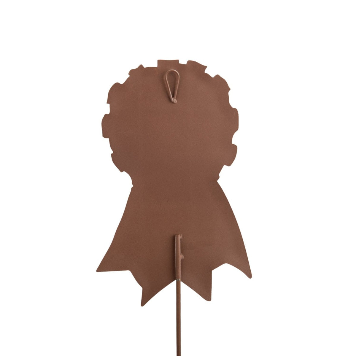 Beck's Best Mom Ever ribbon stake with red background, white text, gold stars, and a hanging loop.