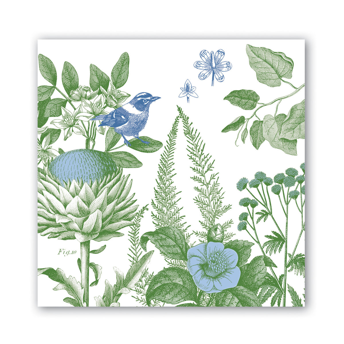 Packaged triple-ply luncheon napkins in a neutral tone with folded edges.