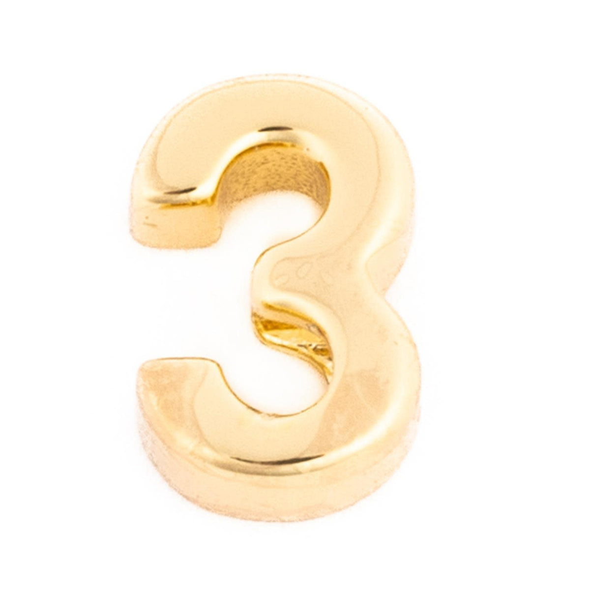 Gold-plated bar charm featuring a number symbol with rounded edges
