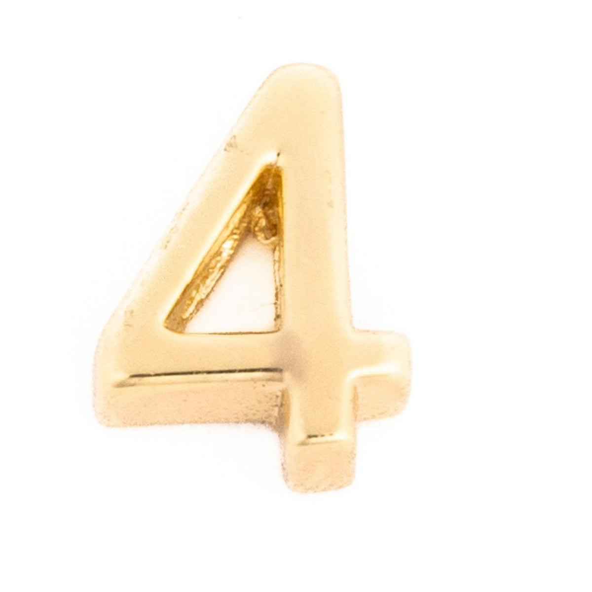 Gold-plated bar charm featuring a number symbol with rounded edges.