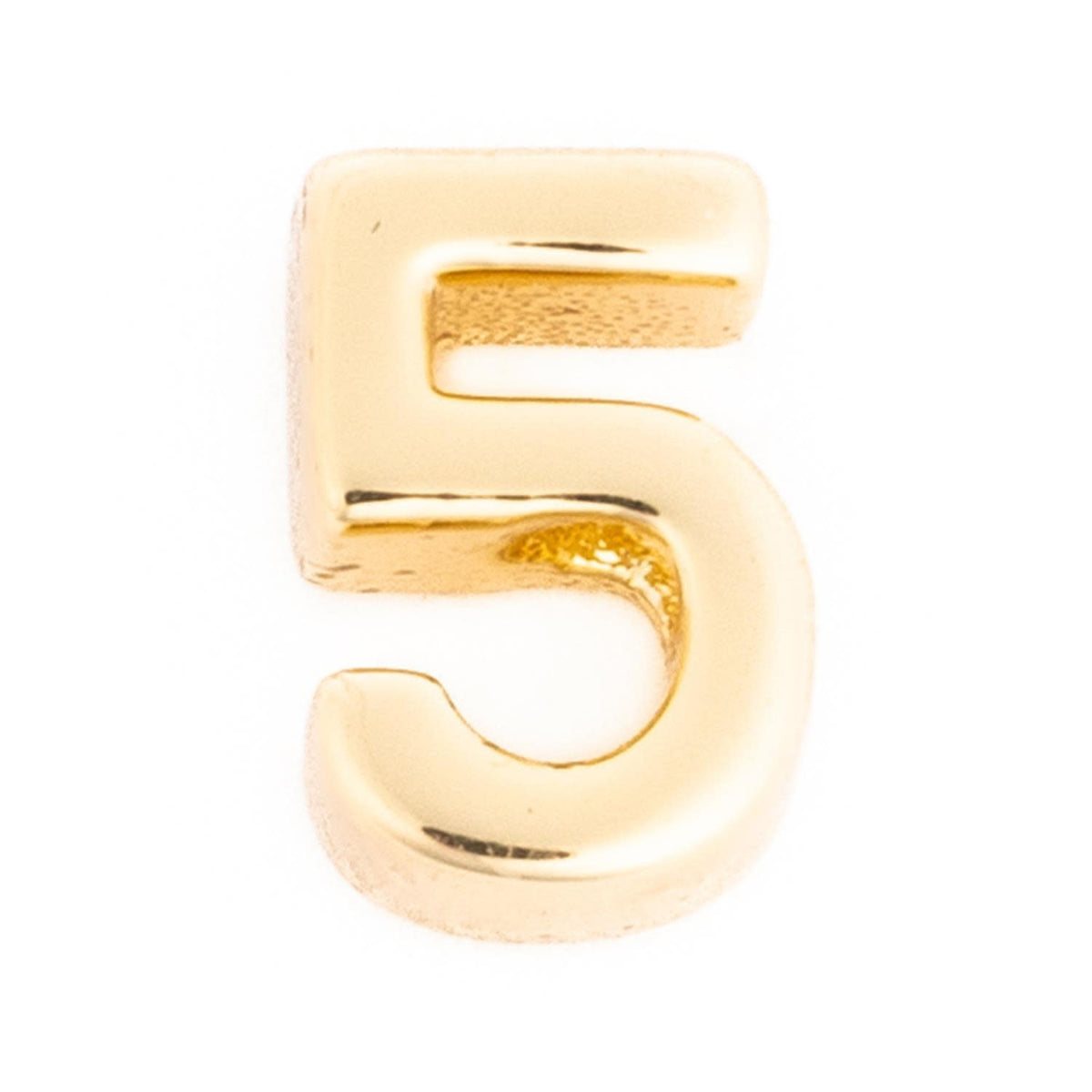Gold-plated bar charm featuring a number symbol with rounded edges