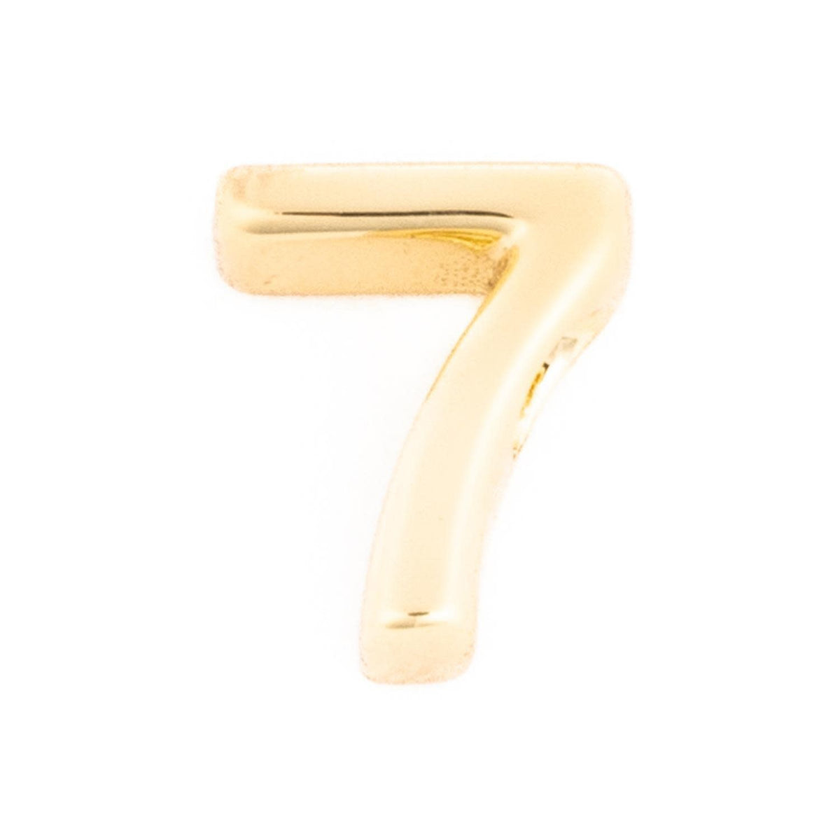 Gold-plated bar charm featuring a number symbol with rounded edges.