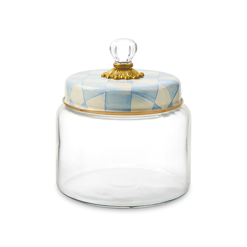 Mackenzie Childs Sky Check Medium Kitchen Canister