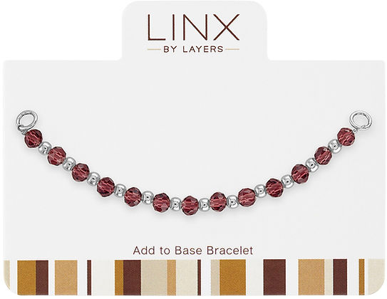 Silver purple facet LINX add-on charm with hypoallergenic finish