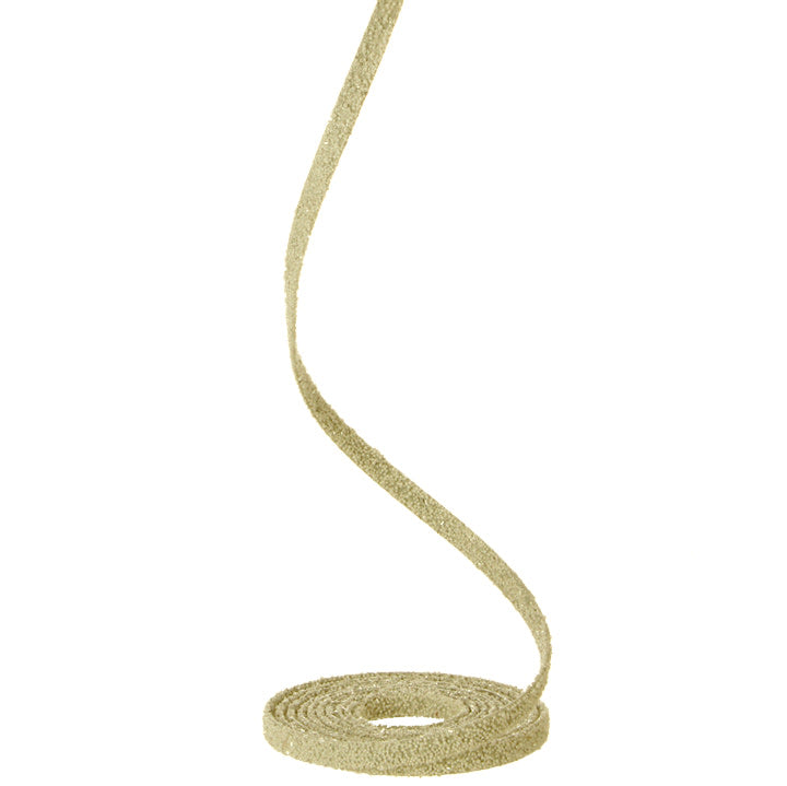 15-foot gold beaded garland with a champagne finish, coiled at the base and spiraling upward.