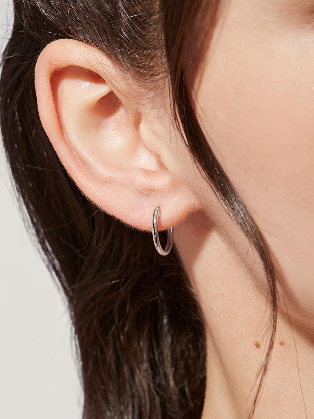 Slim Endless Hoops - Lo Small Silver