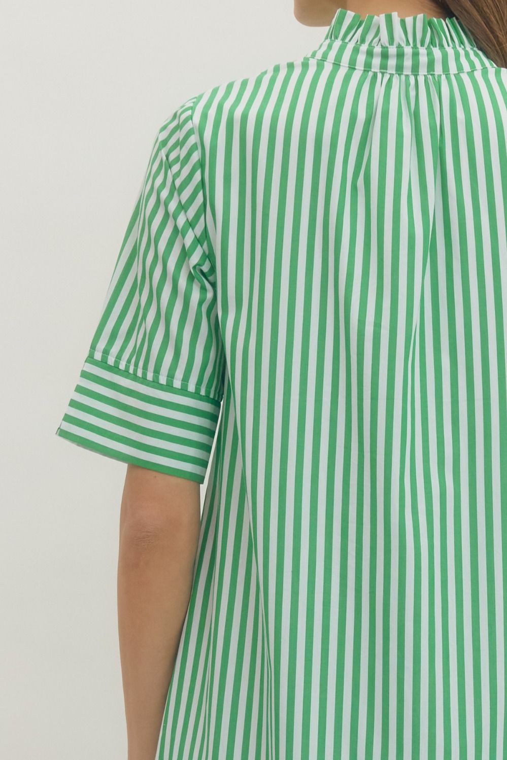 Ella Stripe ¾ Sleeve Midi Dress